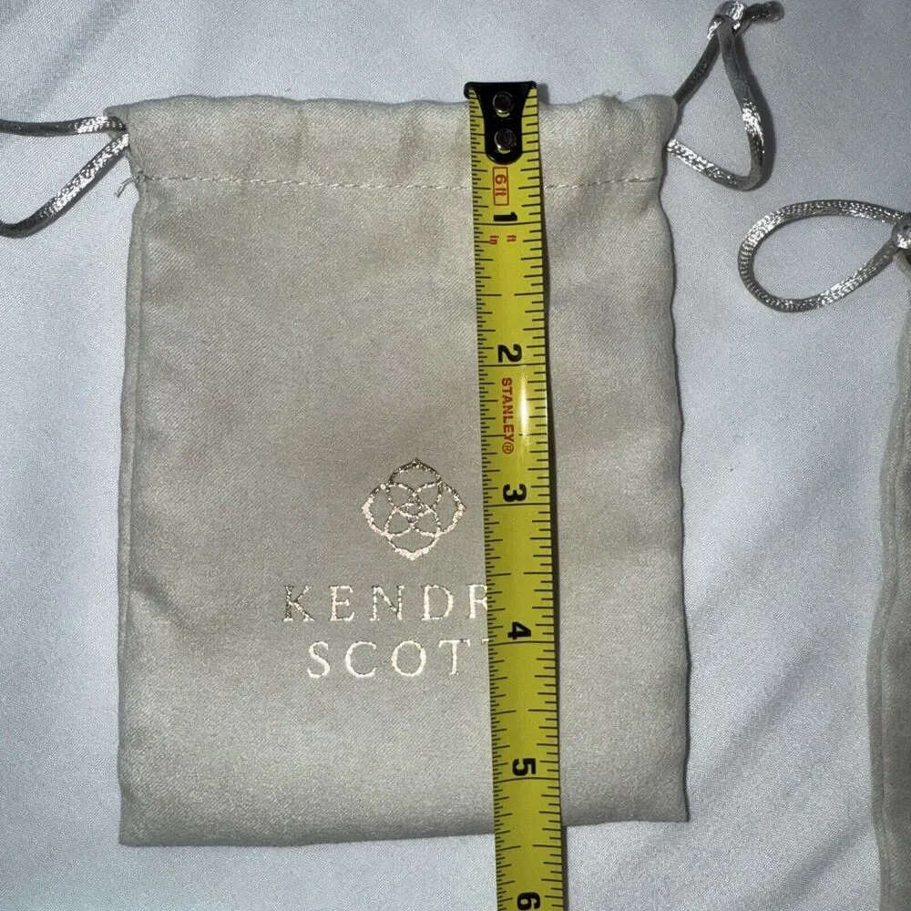 3 Kendra Scott Bags Velvet/Felt Dust Bags Gray Aqua Blue Drawstring Travel